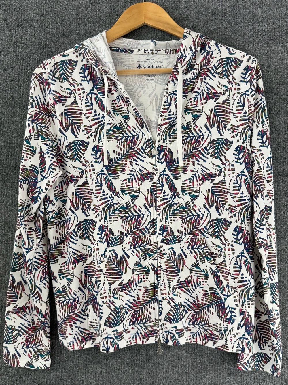 Coolibar Women’s Seaside Hoodie Size Small UPF 50 Tropical Beach Vacation